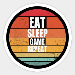 Eat Sleep Game Repeat Distressed Design Sticker